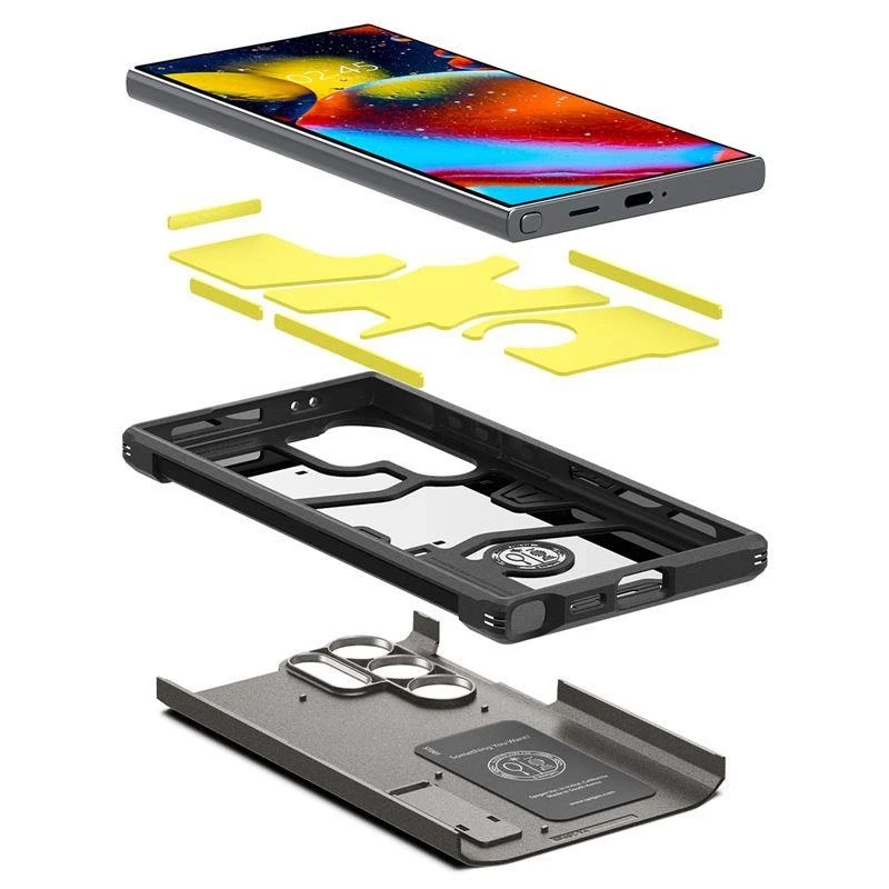 Spigen Tough Armor – dėklas skirtas Samsung Galaxy S24 Ultra Gunmetal