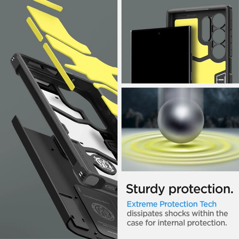 Samsung Galaxy S24 Ultra Spigen Tough Armor dėklas telefonui juodos spalvos