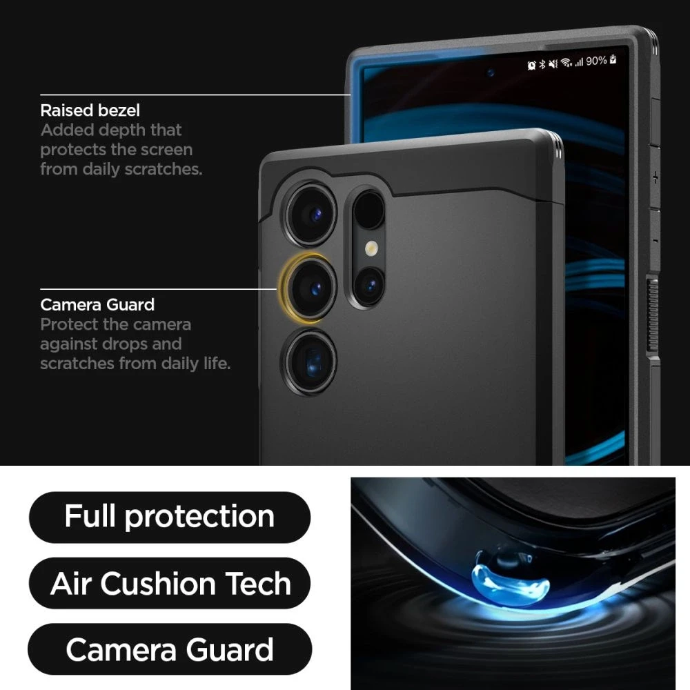 Samsung Galaxy S24 Ultra Spigen Tough Armor dėklas telefonui juodos spalvos