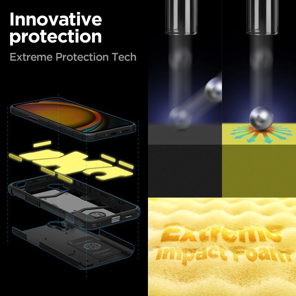 Dėklas Spigen Tough Armor skirtas Samsung Galaxy XCover 7 Pro juodos spalvos