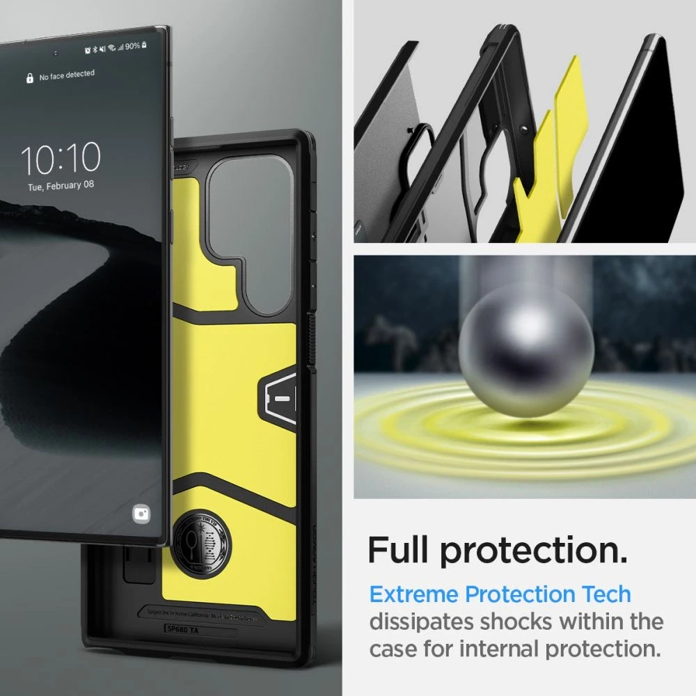 Spigen Tough Armor Samsung Galaxy S22 Ultra dėklas telefonui juodos spalvos