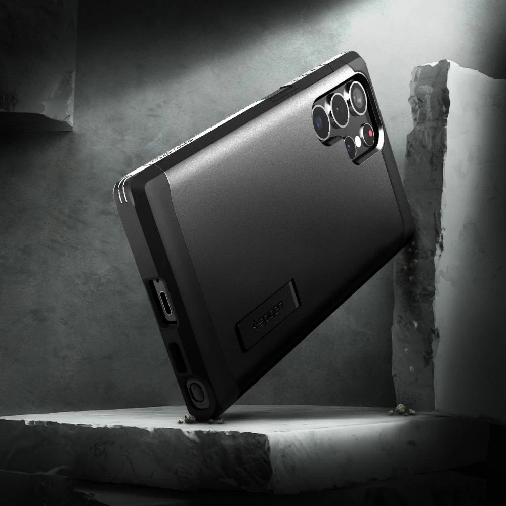 Spigen Tough Armor Samsung Galaxy S22 Ultra dėklas telefonui juodos spalvos