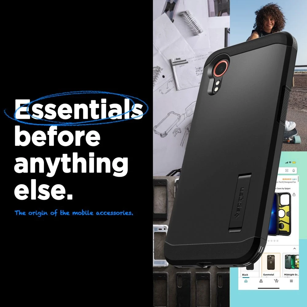 Dėklas Spigen Tough Armor skirtas Samsung Galaxy XCover 7 Pro juodos spalvos