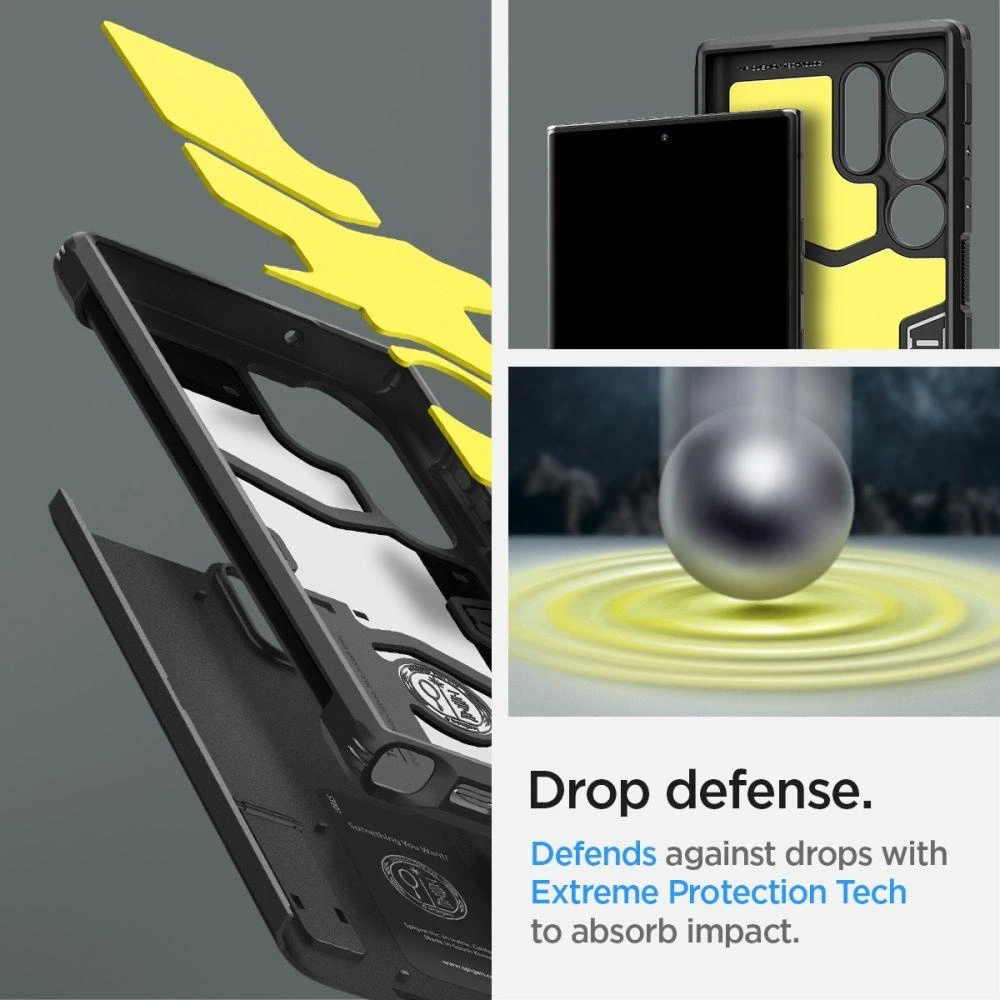 Spigen Tough Armor dėklas skirtas Samsung Galaxy S23 Ultra, spalva - Juoda