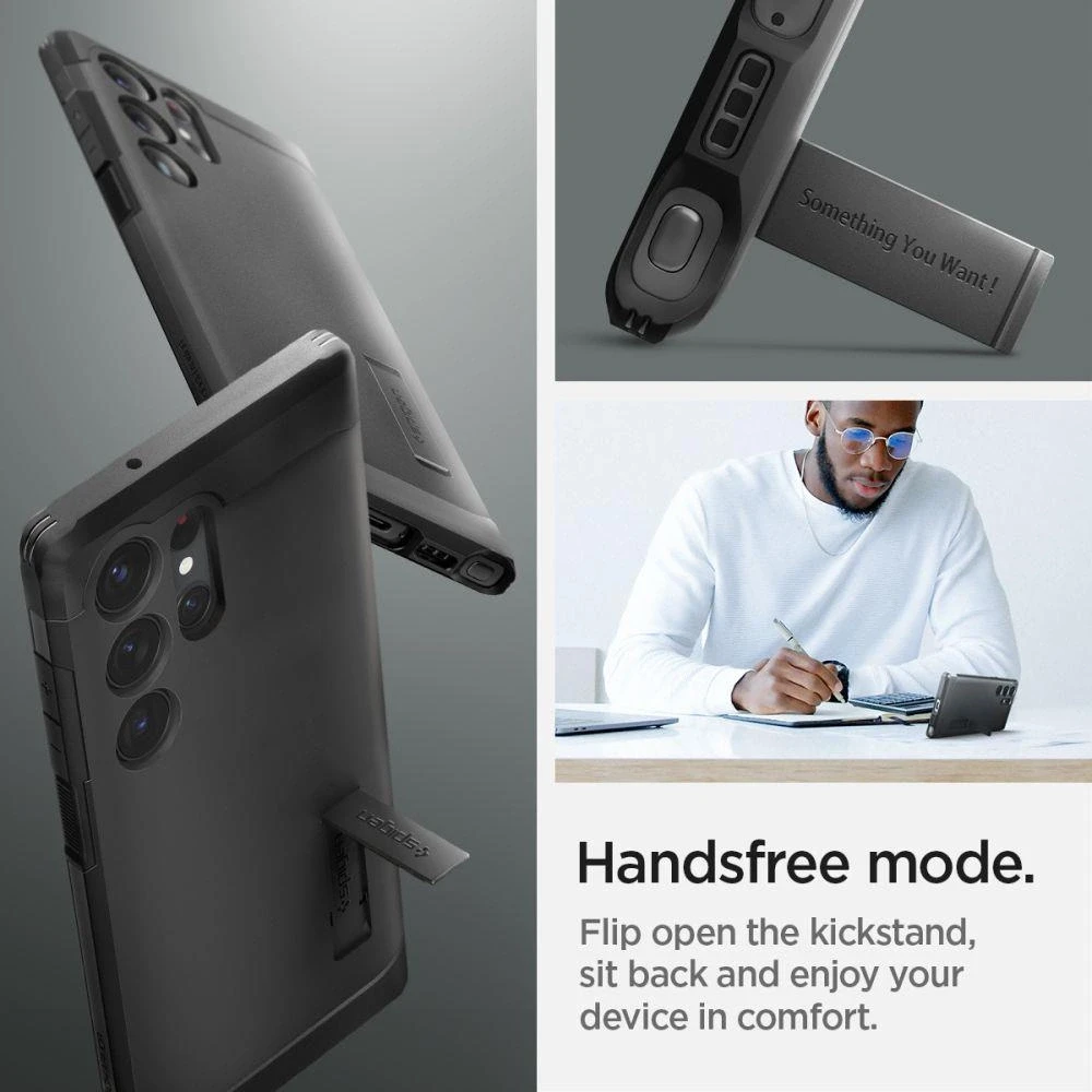 Spigen Tough Armor dėklas skirtas Samsung Galaxy S23 Ultra, spalva - Juoda