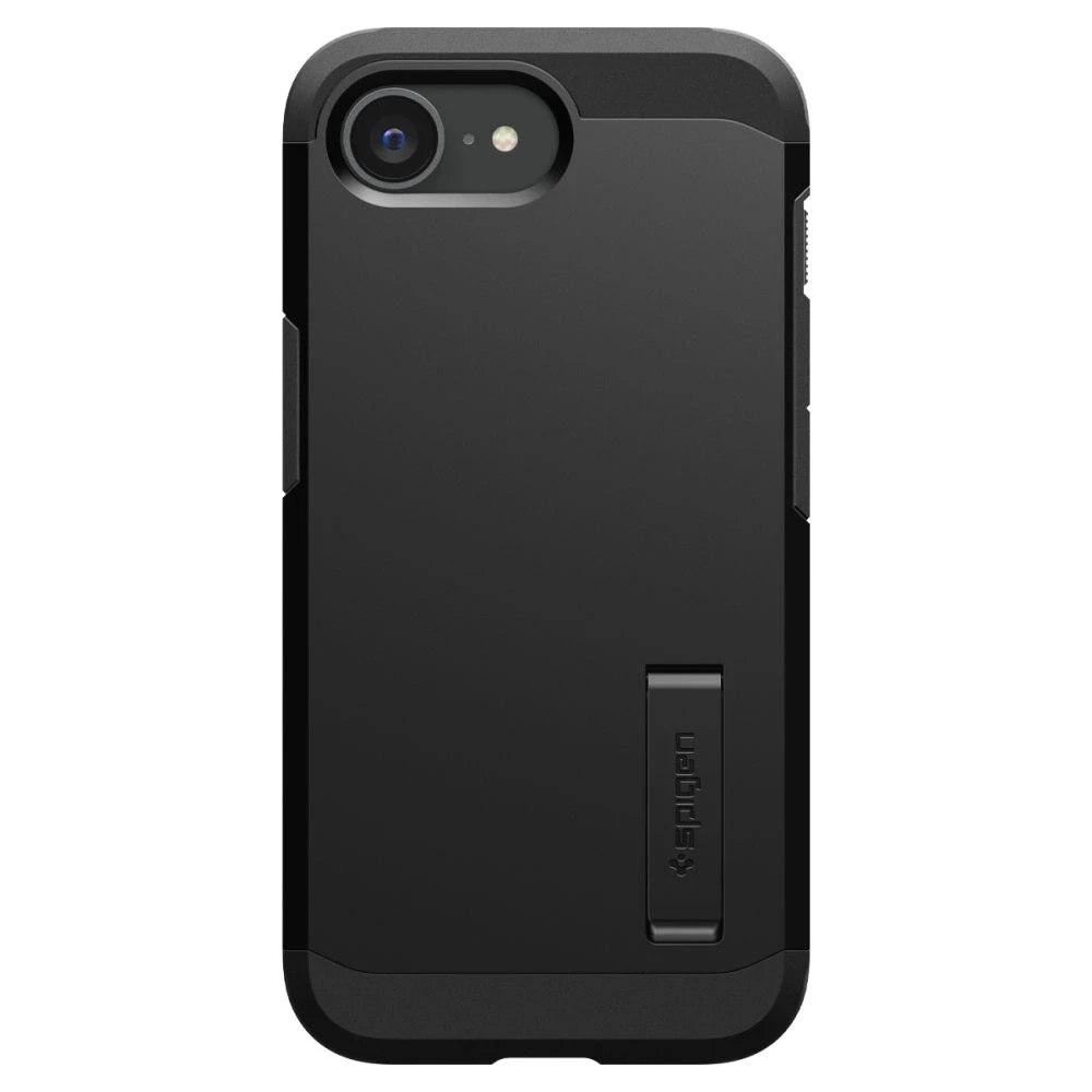 Spigen Tough Armor MagSafe Apple iPhone SE 4 (2025) su Stand – dėklas telefonui juodos spalvos