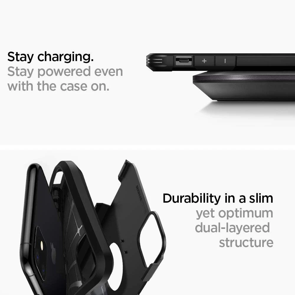 Spigen dėklas Tough Armour, skirtas iPhone 11 juodas