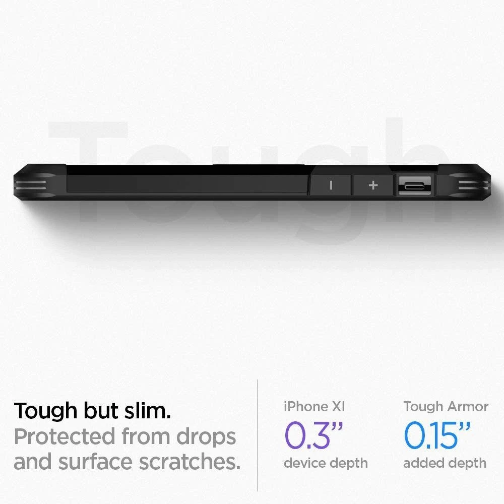 Spigen dėklas Tough Armour, skirtas iPhone 11 juodas