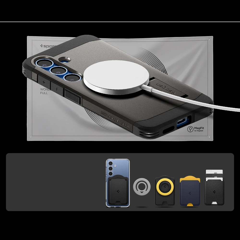 Dėklas Spigen Tough Armor Magsafe Galaxy S25+ gunmetal