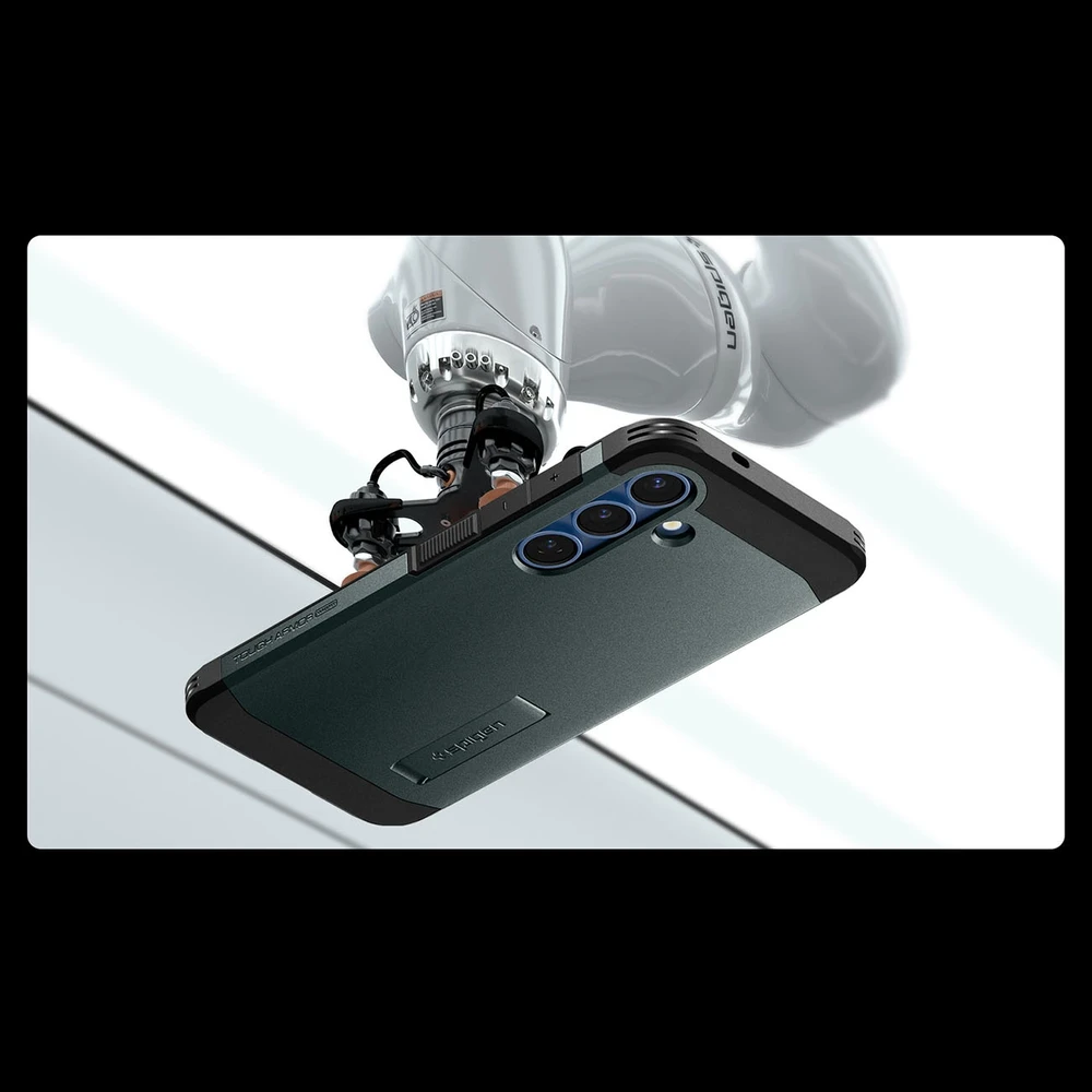 Spigen Tough Armor MagSafe dėklas skirtas Samsung Galaxy S25 – žalios spalvos