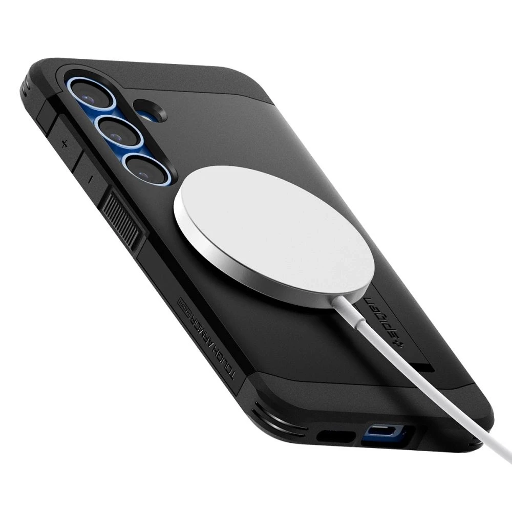 Dėklas Spigen Tough Armor MagSafe Samsung Galaxy S25 juodos spalvos
