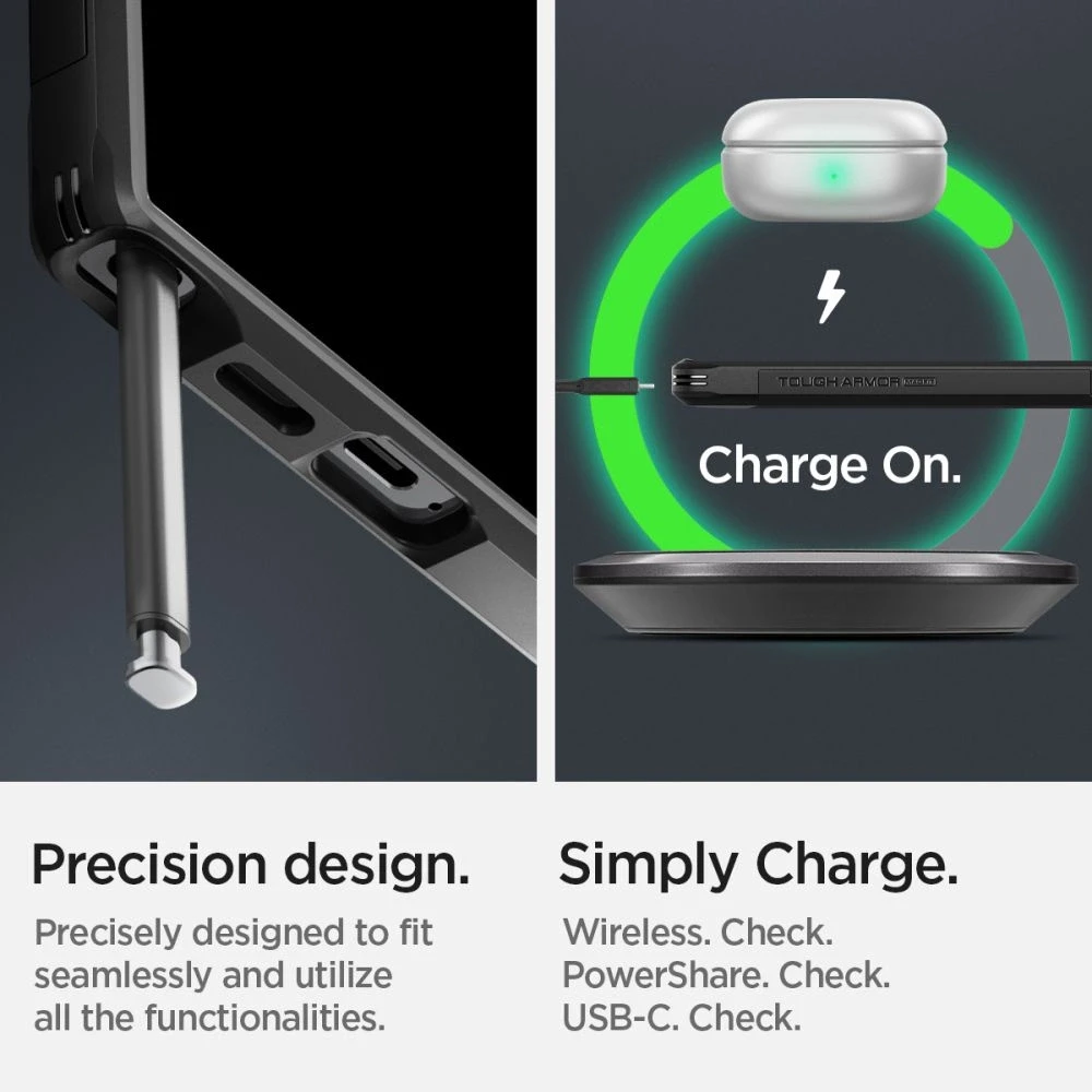 Dėklas Spigen Tough Armor MagSafe, juodos spalvos – Samsung Galaxy S24 Ultra