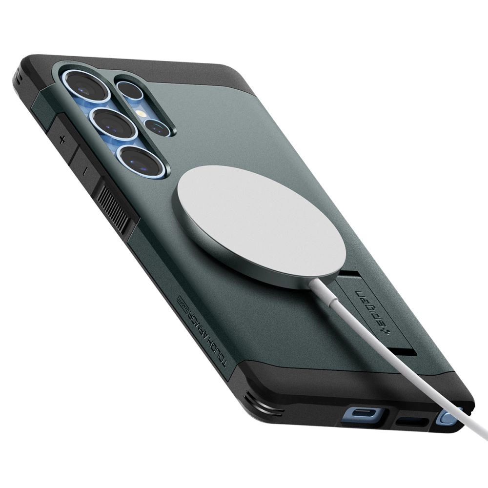 Spigen Tough Armor MagSafe - dėklas skirtas Samsung Galaxy S25 Ultra Abyss Žalias