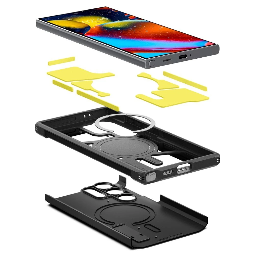 Dėklas Spigen Tough Armor MagSafe, juodos spalvos – Samsung Galaxy S24 Ultra