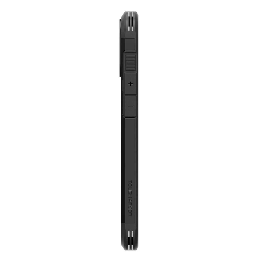 Spigen Tough Armor MagSafe su stoveliu Apple iPhone 16 – dėklas telefonui juodos spalvos