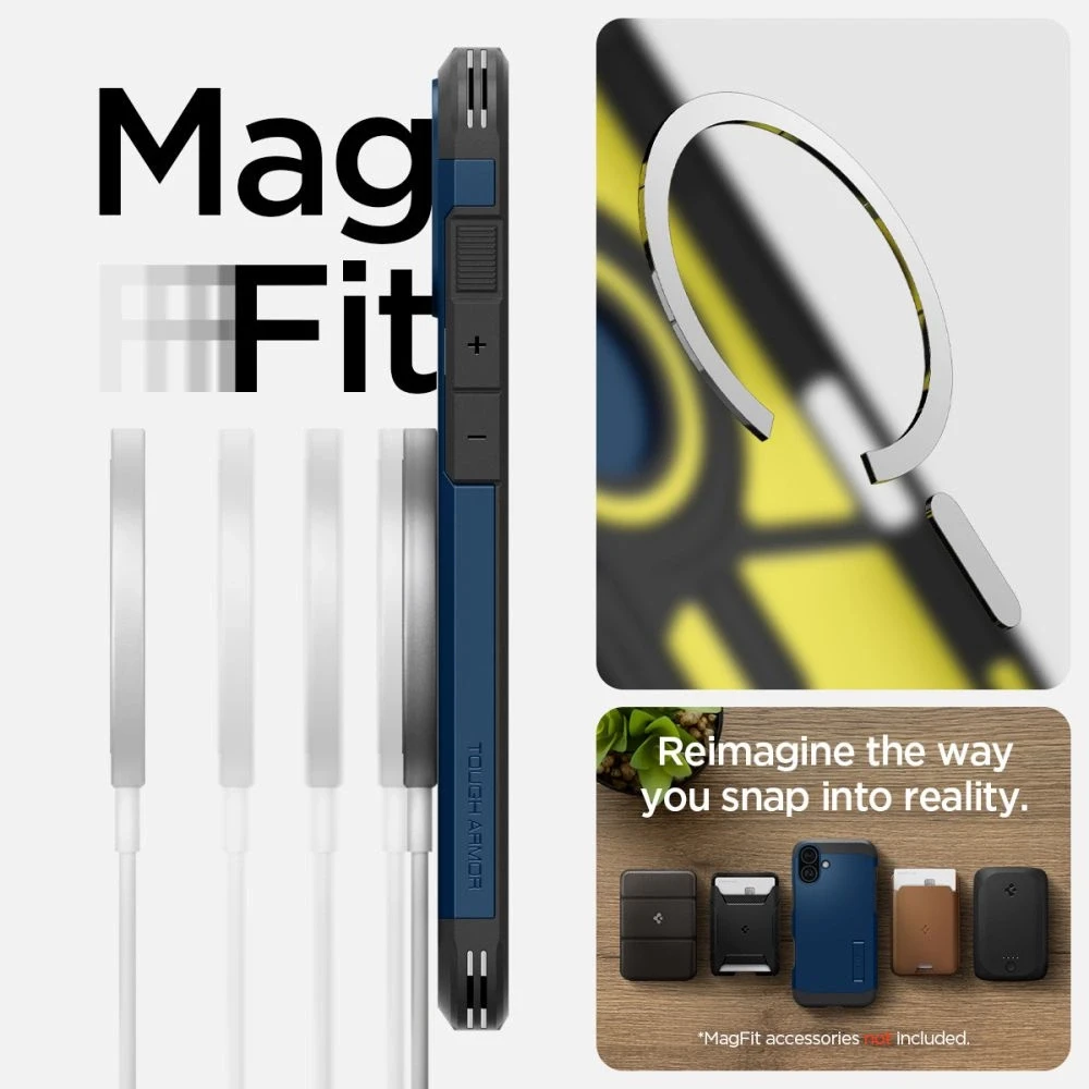 Dėklas „Spigen Tough Armor MagSafe“, tamsiai mėlynas mėlynas – Apple iPhone 16