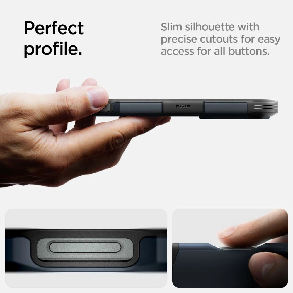 Dėklas „Spigen Tough Armor MagSafe“, metalinis skalūno spalvos – „Apple iPhone 16 Pro“