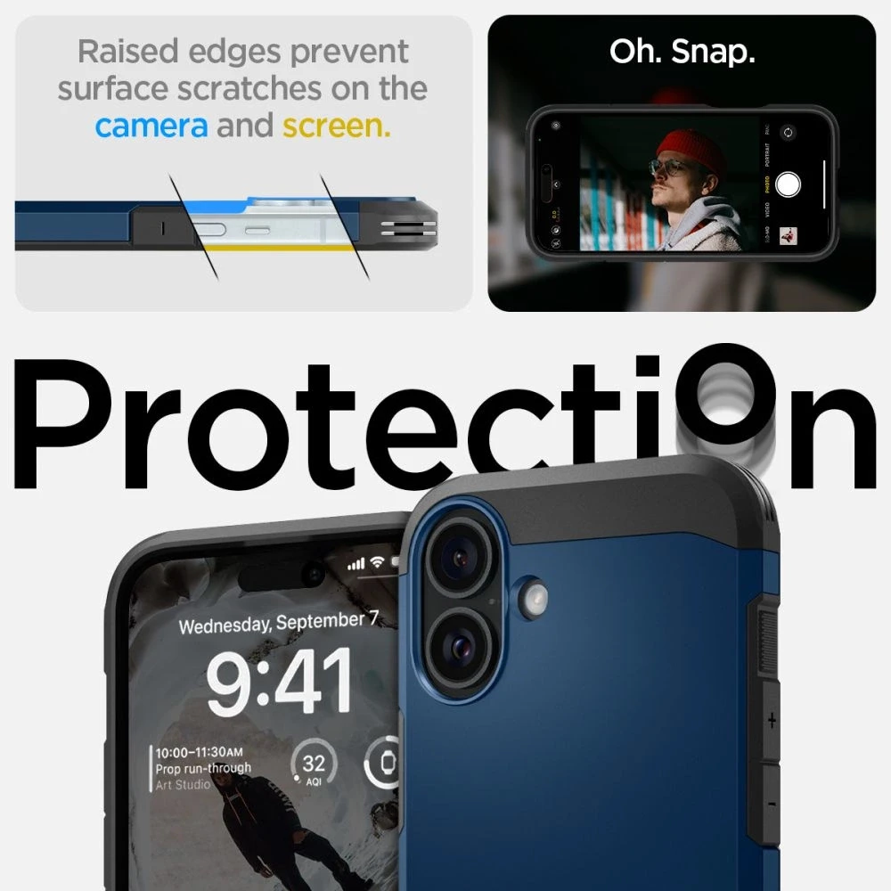 Dėklas „Spigen Tough Armor MagSafe“, tamsiai mėlynas mėlynas – Apple iPhone 16
