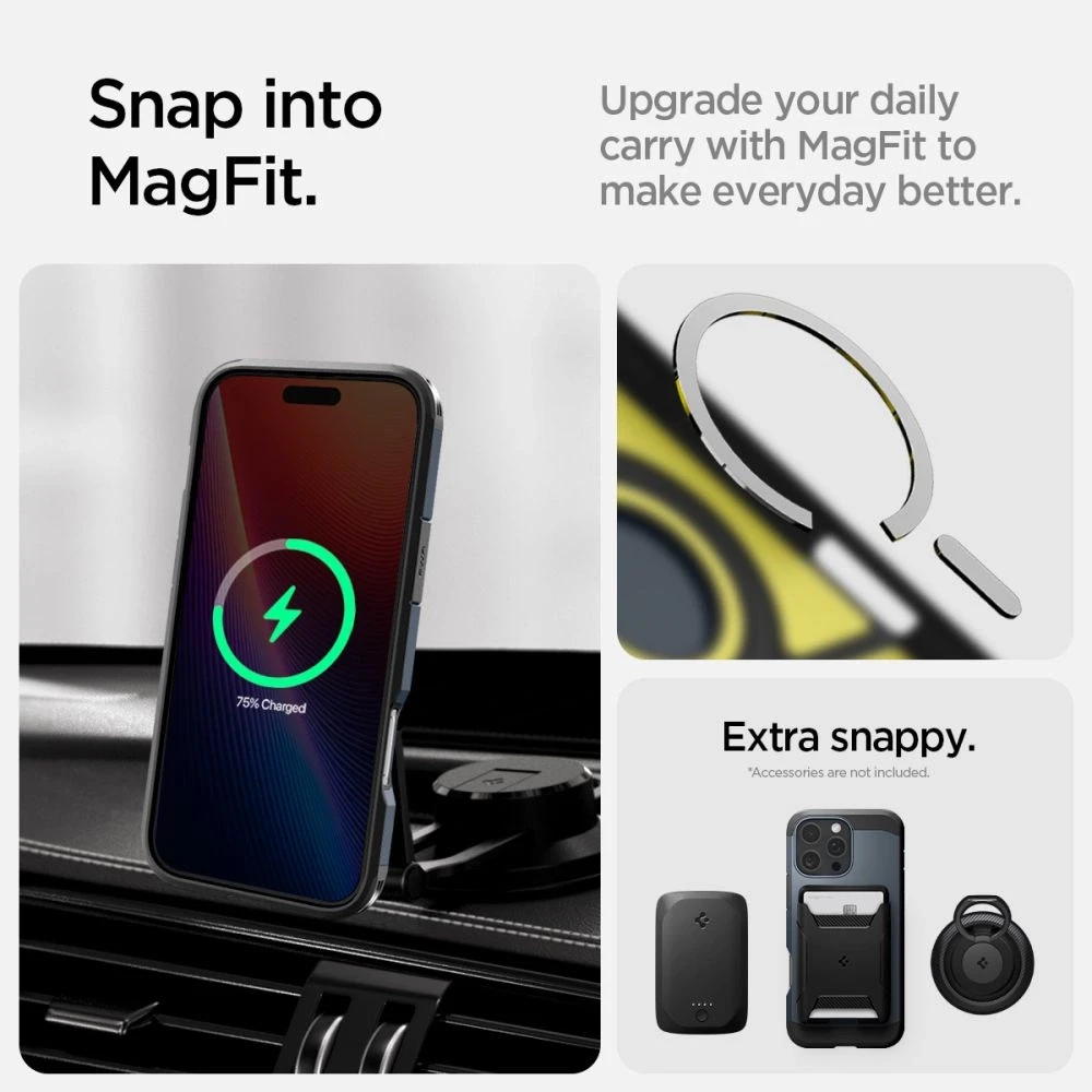 Dėklas „Spigen Tough Armor MagSafe“, metalinis skalūno spalvos – „Apple iPhone 16 Pro“