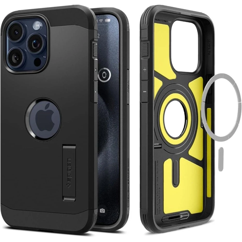 Spigen Tough Armor (MagFit) dėklas skirtas Apple iPhone 15 Pro Max, spalva - Juoda