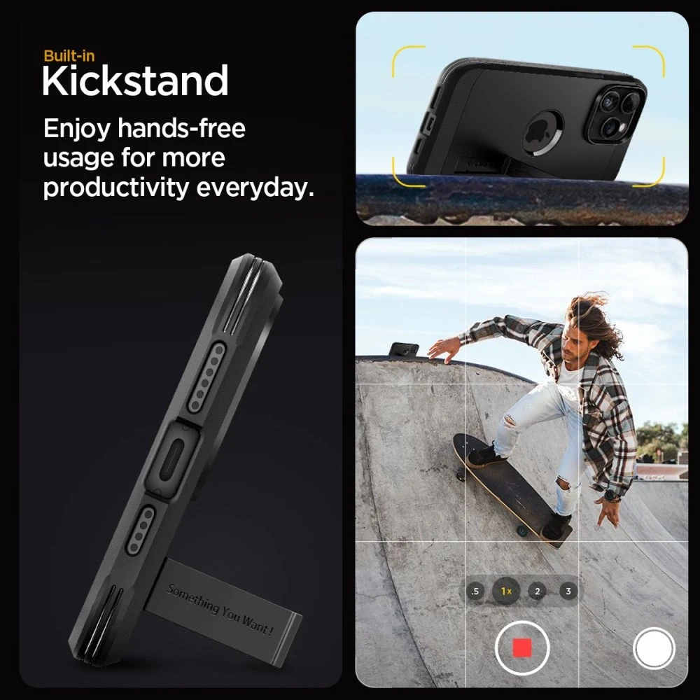 Spigen Tough Armor (MagFit) dėklas skirtas Apple iPhone 15 Pro Max, spalva - Juoda