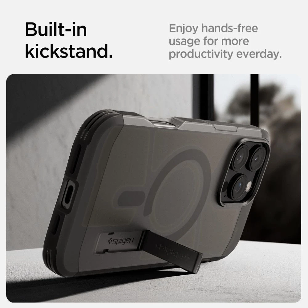 Spigen Tough Armor Mag MagSafe – dėklas skirtas Apple iPhone 16 Pro Max Frost Juodas