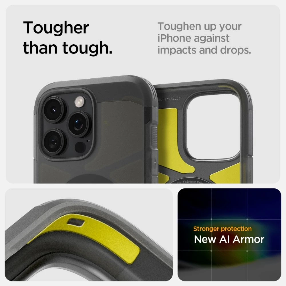 Spigen Tough Armor Mag MagSafe – dėklas skirtas Apple iPhone 16 Pro Max Frost Juodas