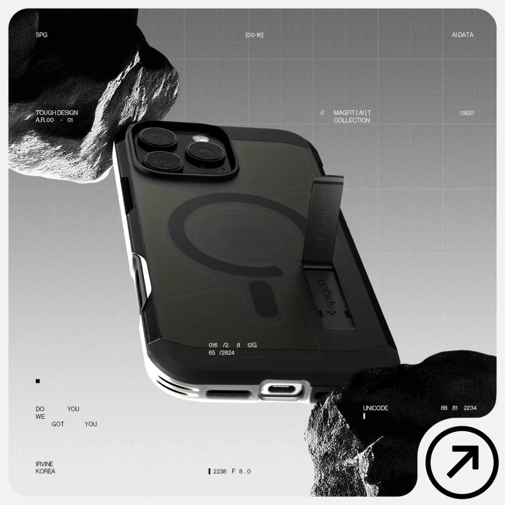 Spigen Tough Armor "T" Mag MagSafe dėklas iPhone 16 Pro - juodas