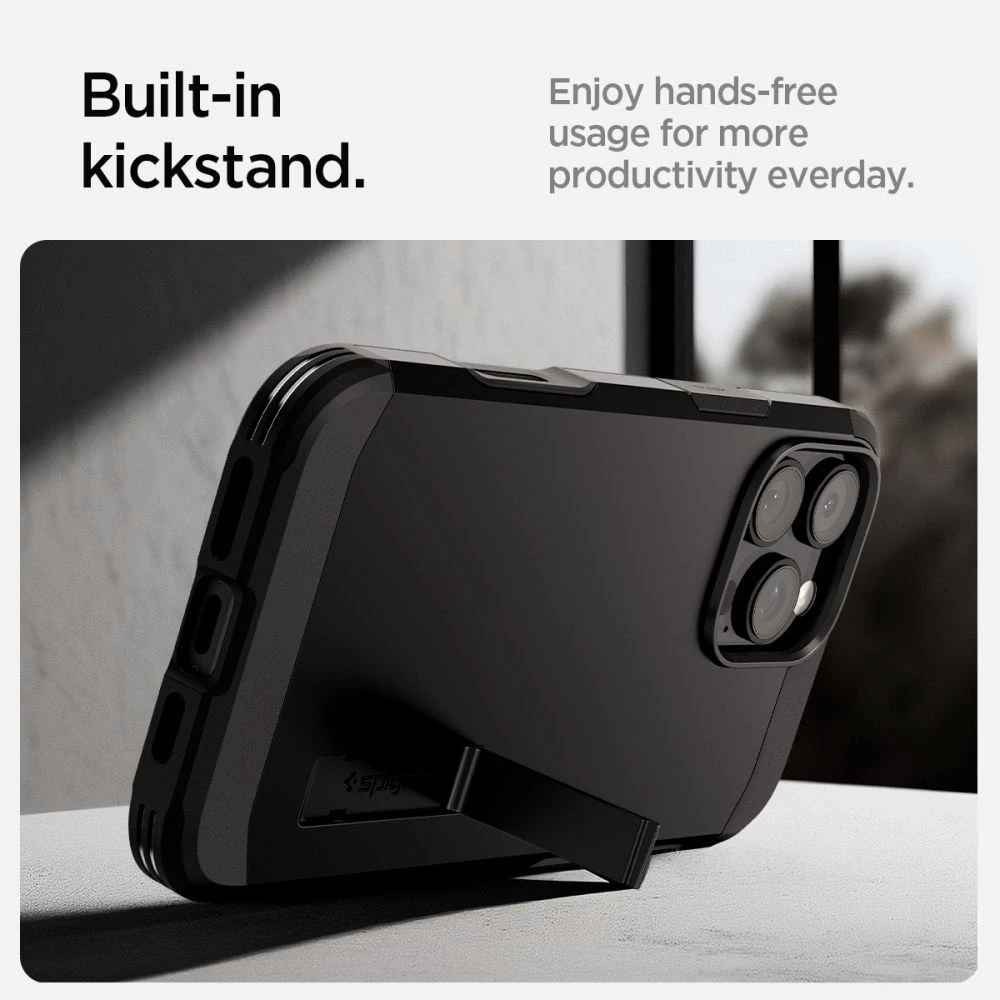 Apple iPhone 16 Pro Spigen Tough Armor „T” Mag MagSafe dėklas telefonui juodos spalvos