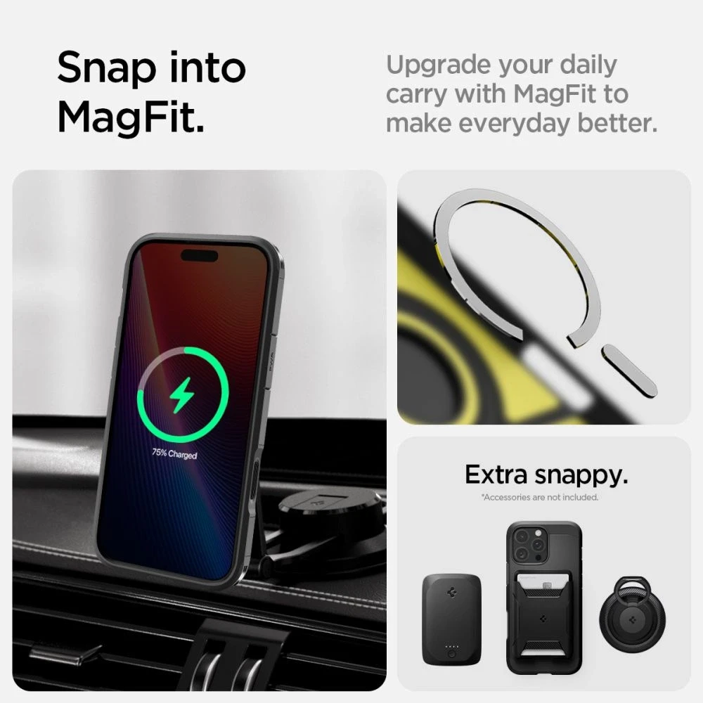 Apple iPhone 16 Pro Spigen Tough Armor „T” Mag MagSafe dėklas telefonui juodos spalvos
