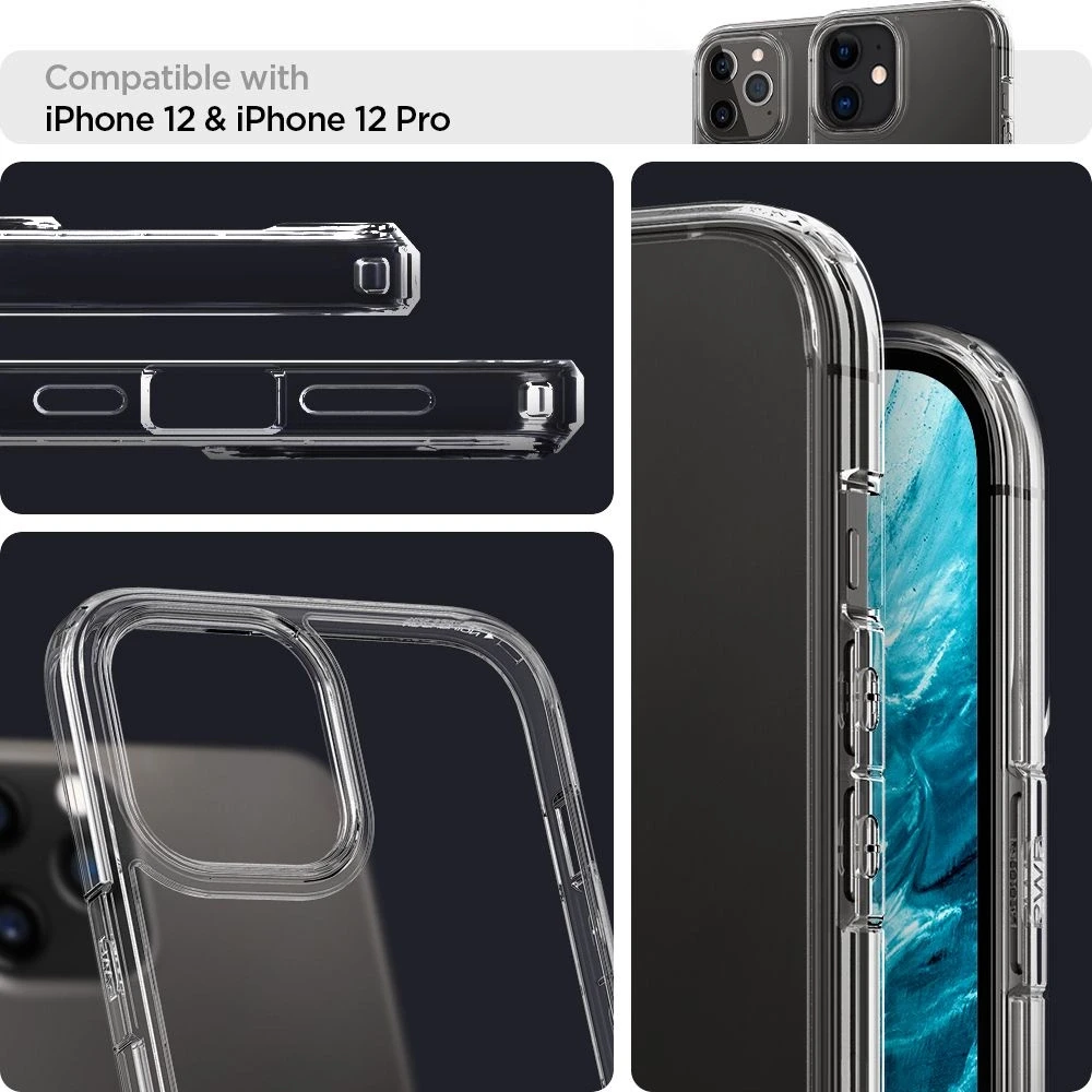 Spigen Ultra Hybrid dėklas skirtas Apple iPhone 12 Pro, spalva - Crystal Clear