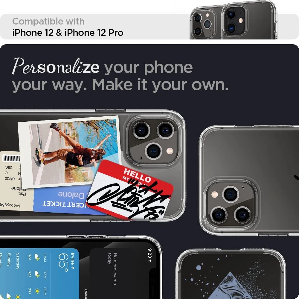 Spigen Ultra Hybrid dėklas skirtas Apple iPhone 12 Pro, spalva - Crystal Clear