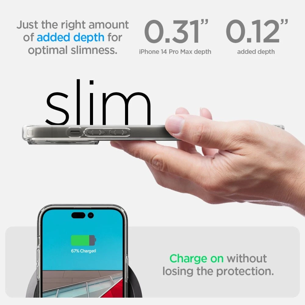 Spigen Ultra Hybrid dėklas skirtas Apple iPhone 14 Pro Max, spalva - Crystal Clear