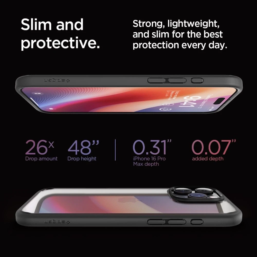 Spigen Ultra Hybrid Apple iPhone 16 Pro Max – dėklas telefonui juodos matinės spalvos