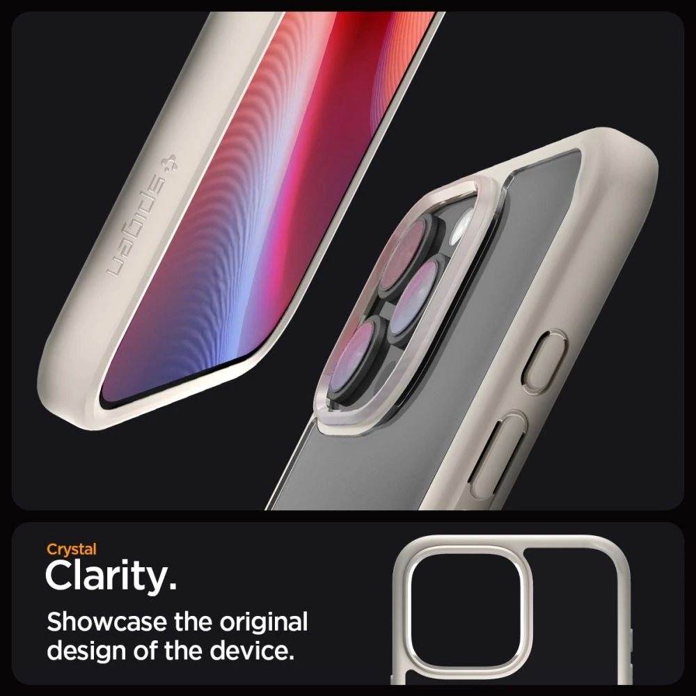 Dėklas „Spigen Ultra Hybrid“, natūralus titanas – „Apple iPhone 16 Pro“