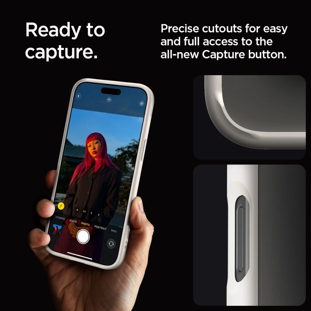 Dėklas „Spigen Ultra Hybrid“, natūralus titanas – „Apple iPhone 16 Pro“