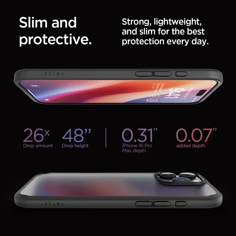 Spigen Ultra Hybrid Apple iPhone 16 Pro Max – dėklas telefonui juodos spalvos