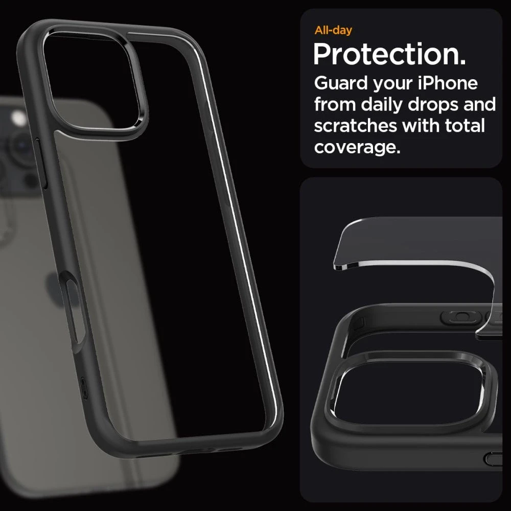 Spigen Ultra Hybrid Apple iPhone 16 Pro Max – dėklas telefonui juodos matinės spalvos