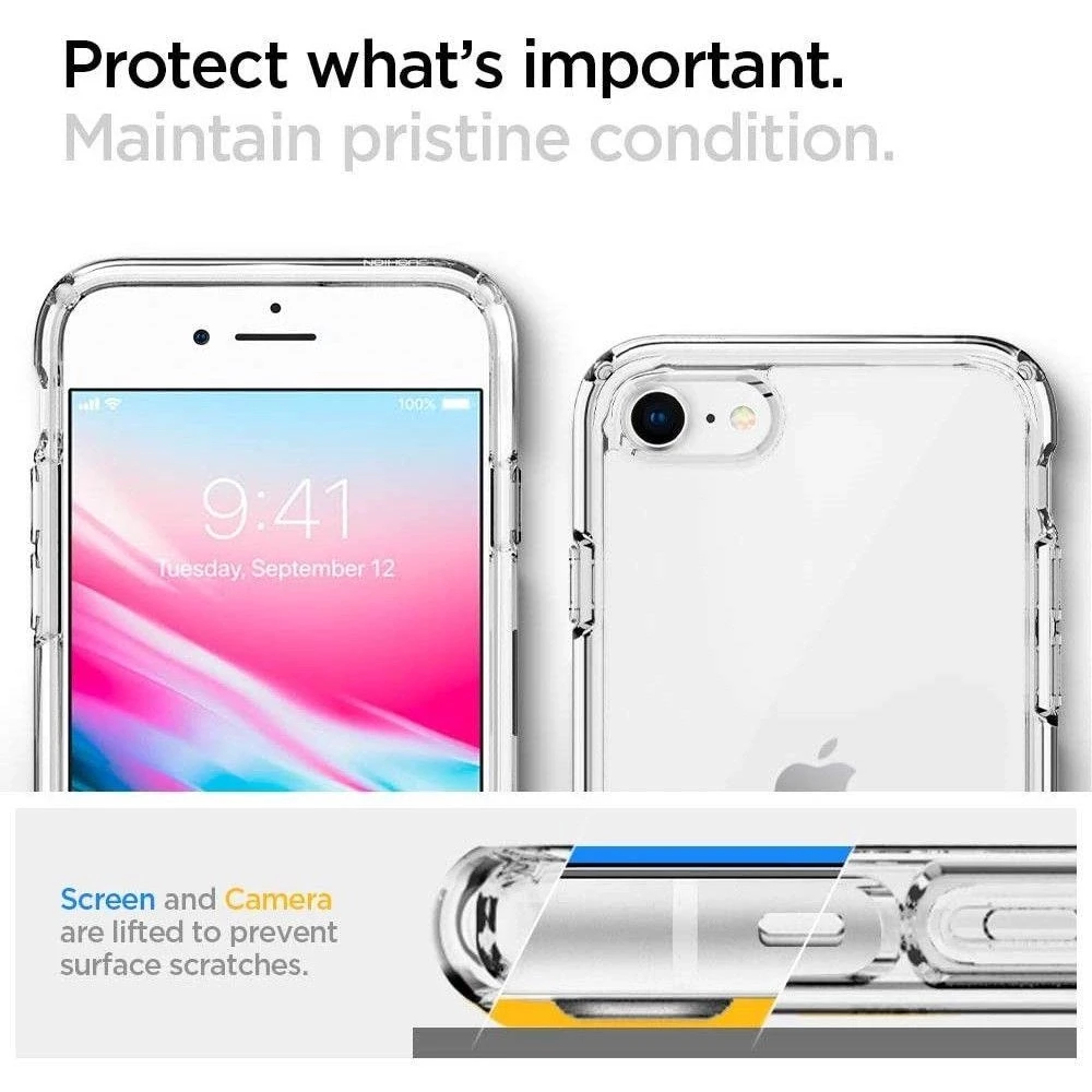 Spigen Ultra Hybrid dėklas skirtas Apple iPhone 7 / 8 / SE (2022/2020), spalva - Crystal Clear
