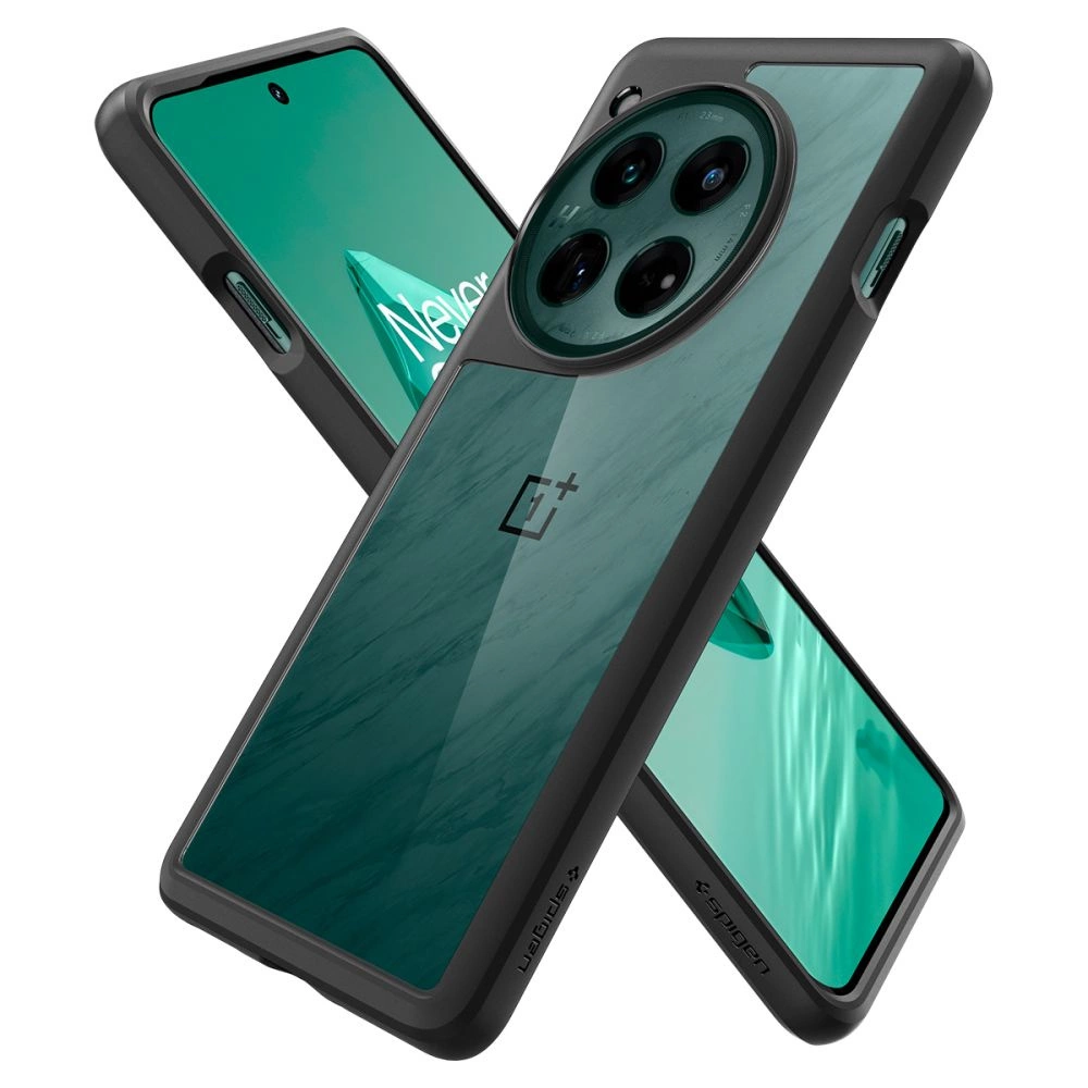 OnePlus 12 Spigen Ultra Hybrid Crystal telefono dėklas juodos spalvos