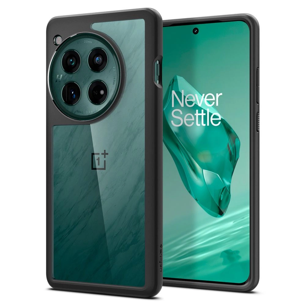 OnePlus 12 Spigen Ultra Hybrid Crystal telefono dėklas juodos spalvos