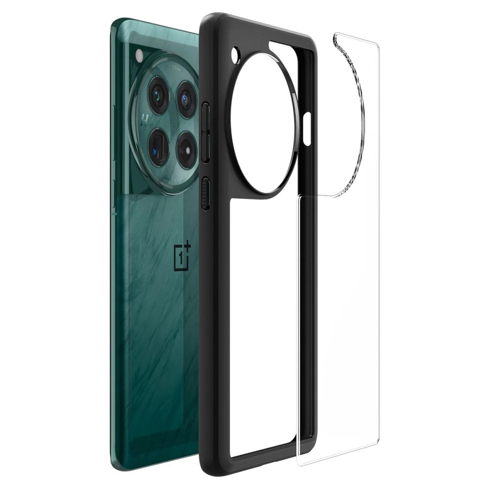 OnePlus 12 Spigen Ultra Hybrid Crystal telefono dėklas juodos spalvos