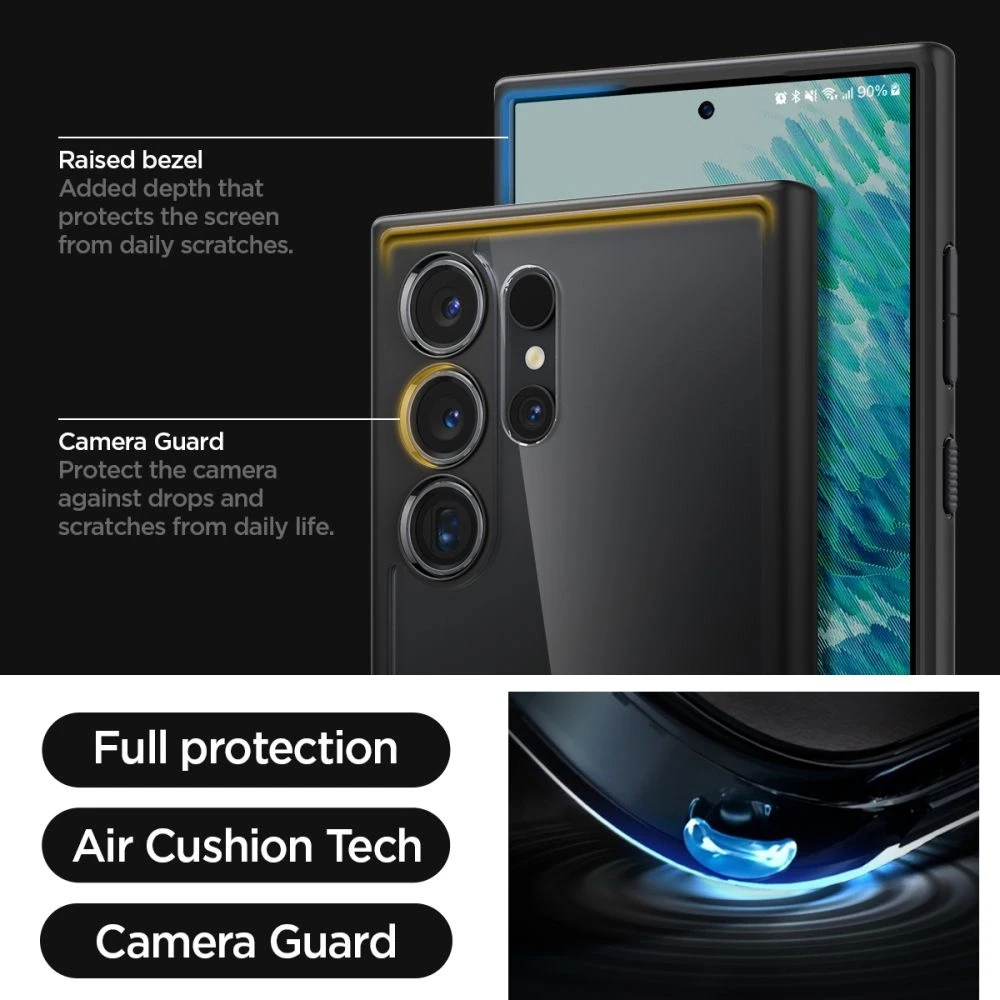 Dėklas Spigen Ultra Hybrid, matte juodos spalvos – Samsung Galaxy S24 Ultra