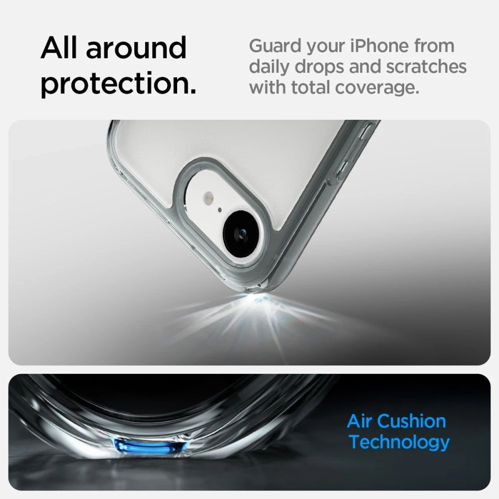 „Spigen Ultra Hybrid“ dėklas, skirtas „iPhone 16e / 17e“ – pilkas