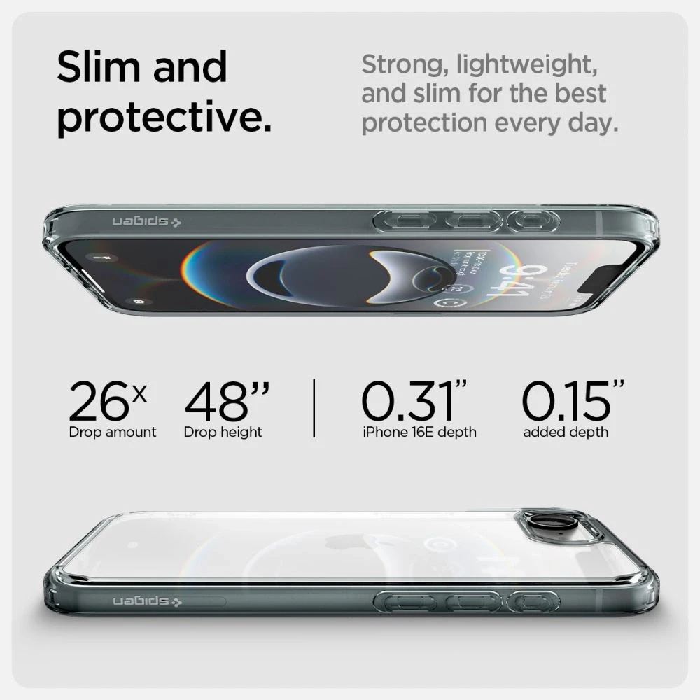 „Spigen Ultra Hybrid“ dėklas, skirtas „iPhone 16e / 17e“ – pilkas