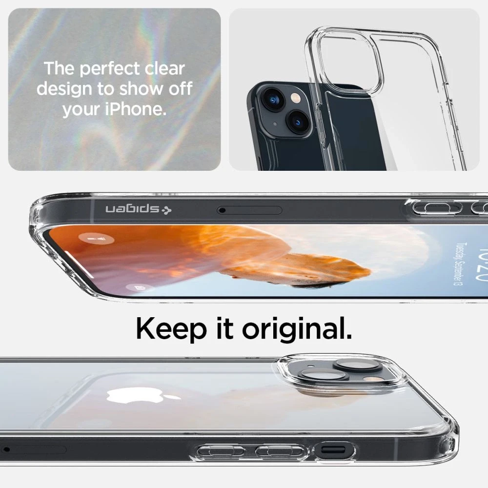 Spigen Ultra Hybrid dėklas skirtas Apple iPhone 14, spalva - Crystal Clear