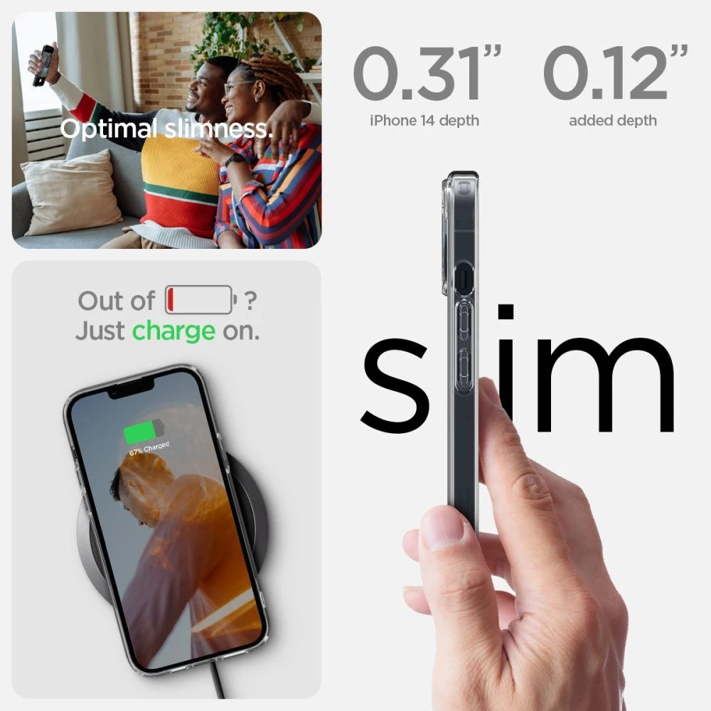 Spigen Ultra Hybrid dėklas skirtas Apple iPhone 14, spalva - Crystal Clear