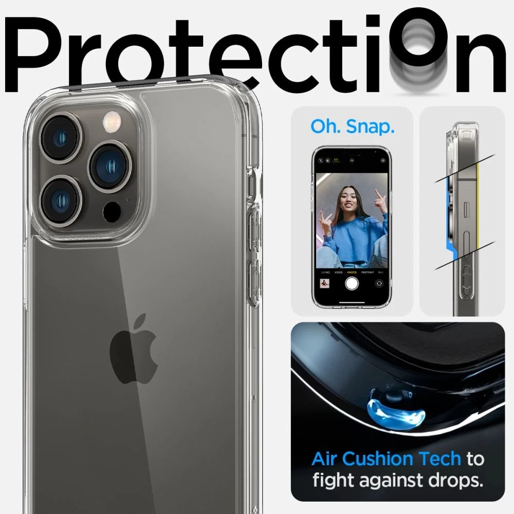 Spigen Ultra Hybrid dėklas skirtas Apple iPhone 14 Pro, spalva - Crystal Clear