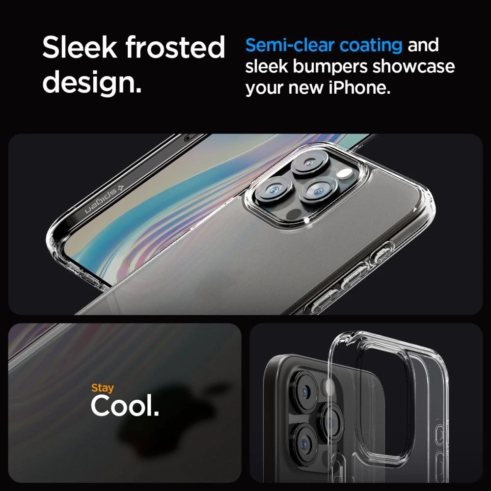 Spigen Ultra Hybrid Matte dėklas skirtas Apple iPhone 15 Pro, spalva - Frost Clear