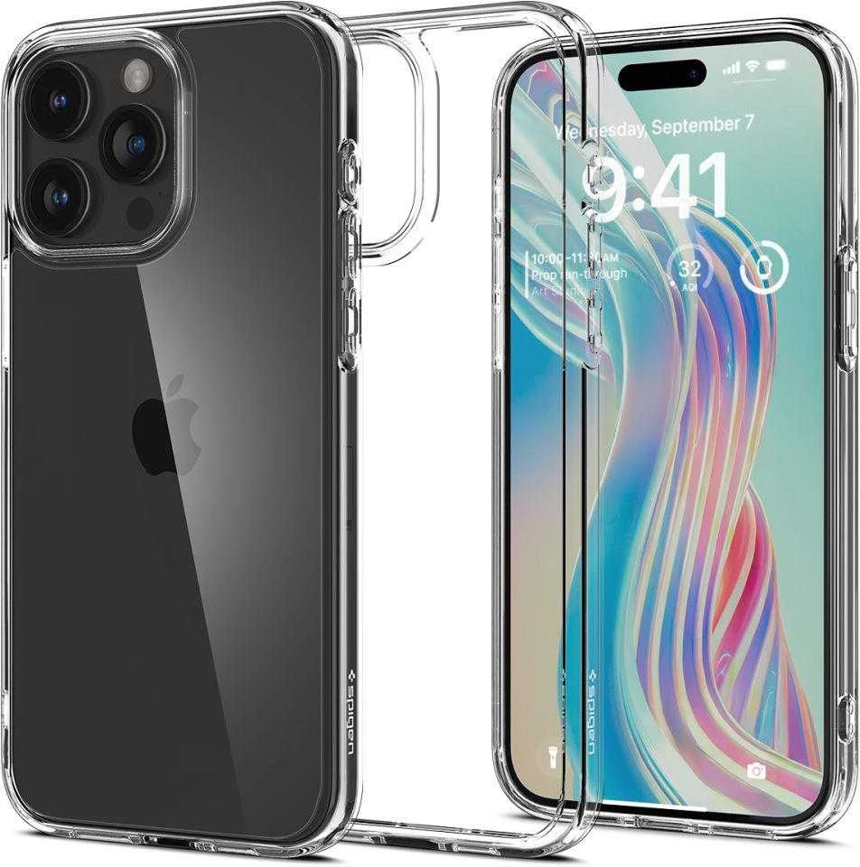 Spigen Ultra Hybrid dėklas skirtas Apple iPhone 15 Pro Max, spalva - Crystal Clear